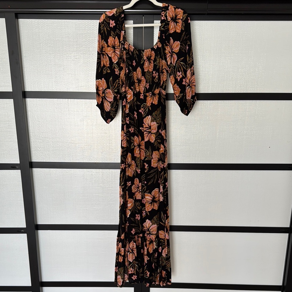 Billabong Floral Black and Orange Women's Dress